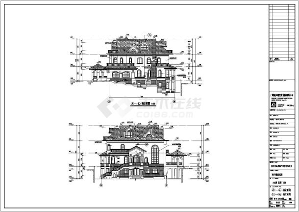 某地两层欧式别墅建筑设计施工图纸-图二
