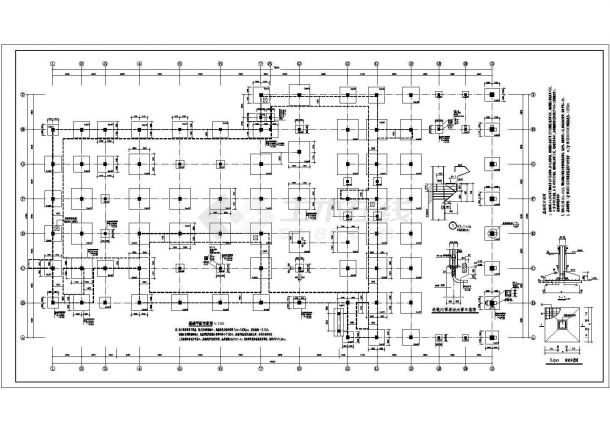 三层框架结构宝马4S店结构施工图-图二