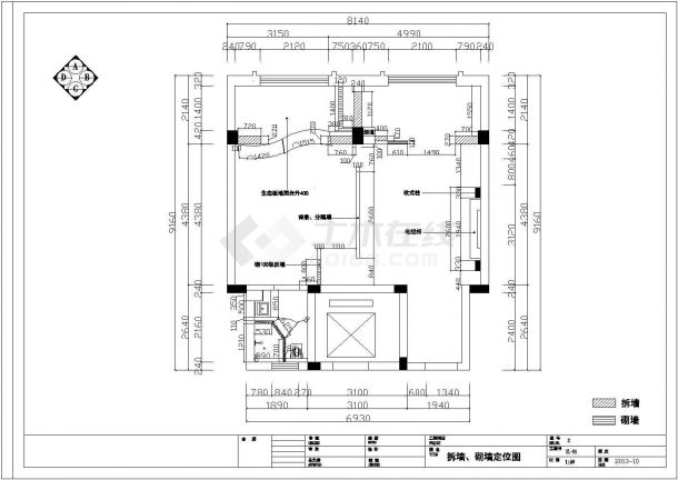 欧式风格户型装修施工CAD布置图-图一