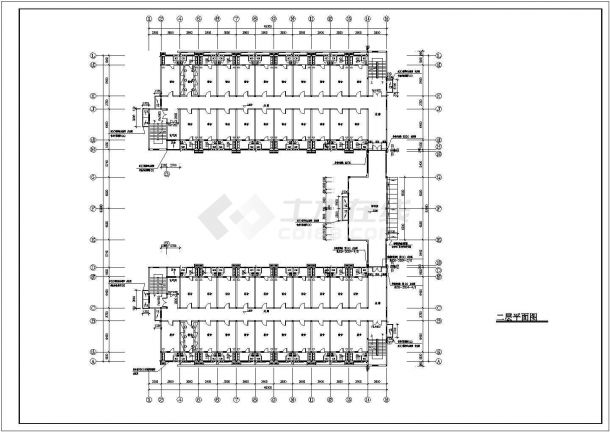 某学生宿舍楼结构CAD设计图-图二