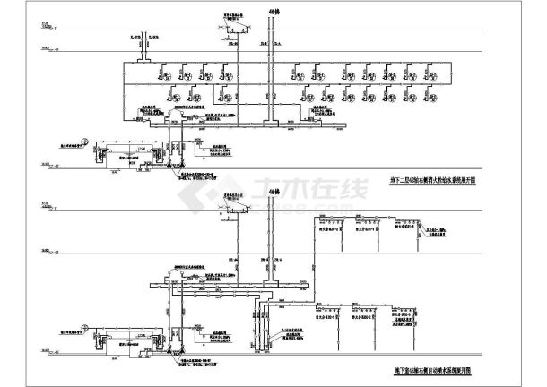 商业综合体地下室及大系统的给排水设计图-图二