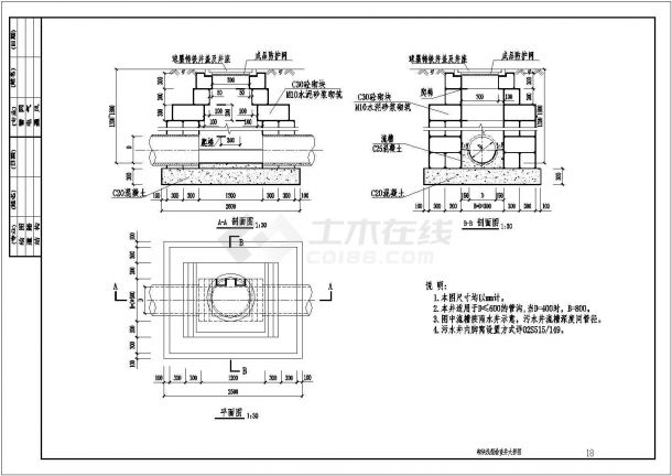 城市道路雨污水分流工程施工图，共60张-图二