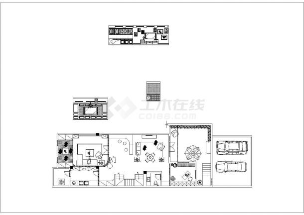  Decoration drawing of a high-end single family simple European double deck villa - Figure 1