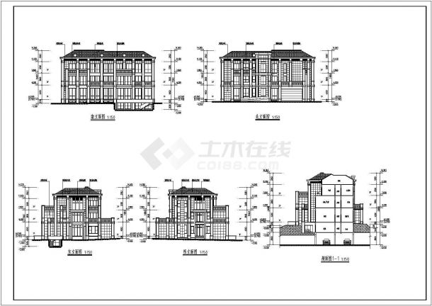 某地法式企业会所建筑施工设计图纸-图二