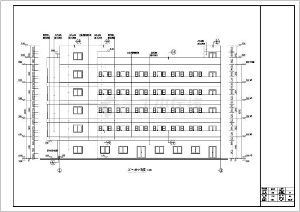 某地宿舍楼五层框架结构施工图-图二