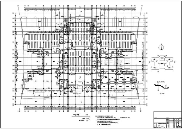 某地八层框架结构图书馆全套建筑施工图-图二