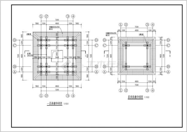 【苏州】某古建亭子建筑设计施工图纸-图二