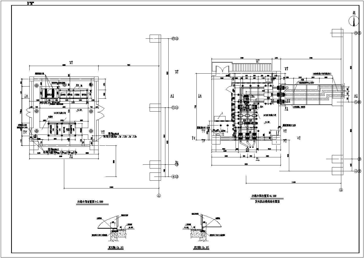 某60MW电厂6.3kV汽轮发电机组出线小间电气施工图