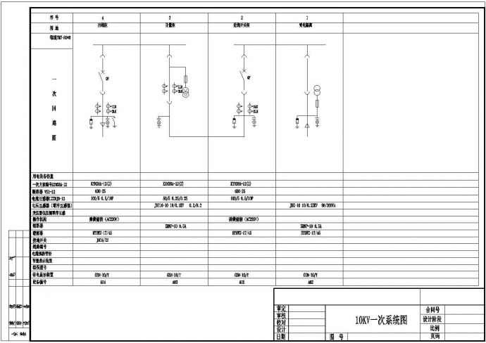某工厂配电室KYN28A-12高压系统图及二次原理图_图1