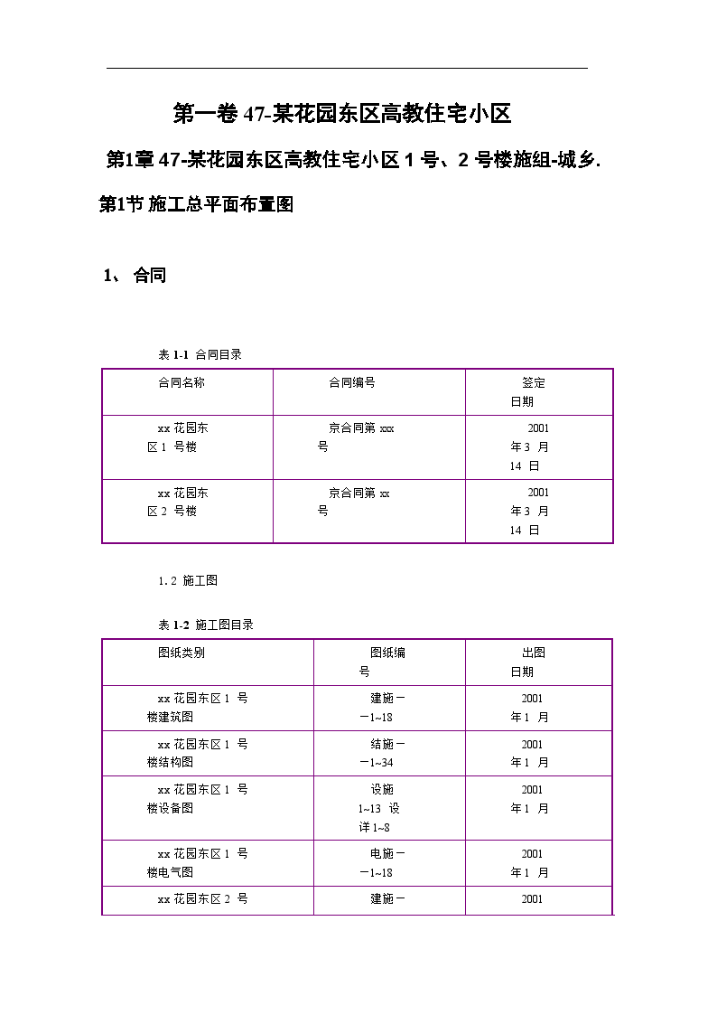 某花园东区高教住宅小区施工方案-图二