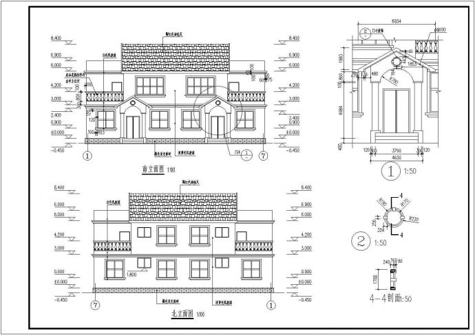 某地2层砌体结构别墅建筑设计施工图_图1