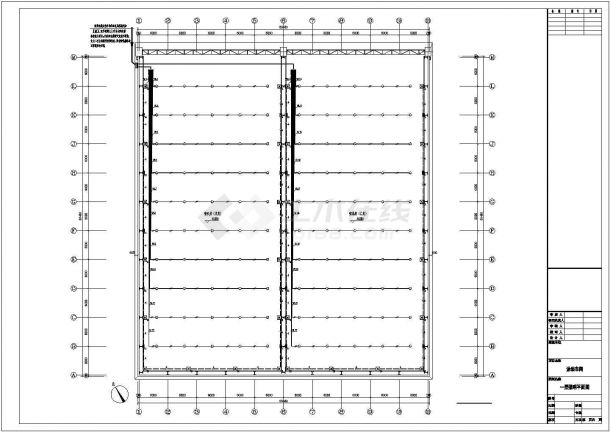某地单层排架结构工业涂装车间电气设计施工图纸-图二