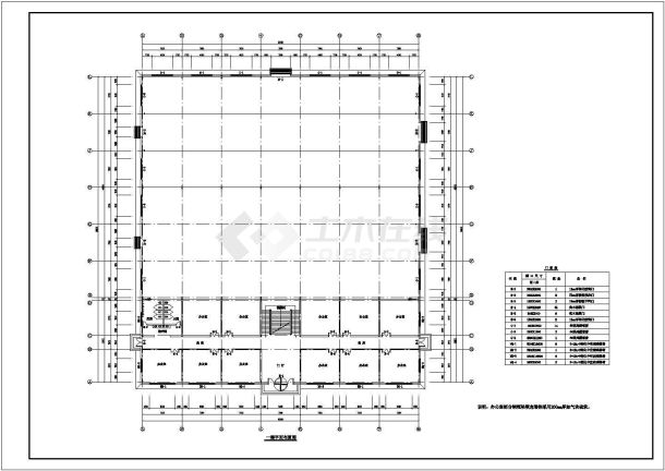 某地3层钢框架结构办公及生产用房建筑及结构施工图-图一