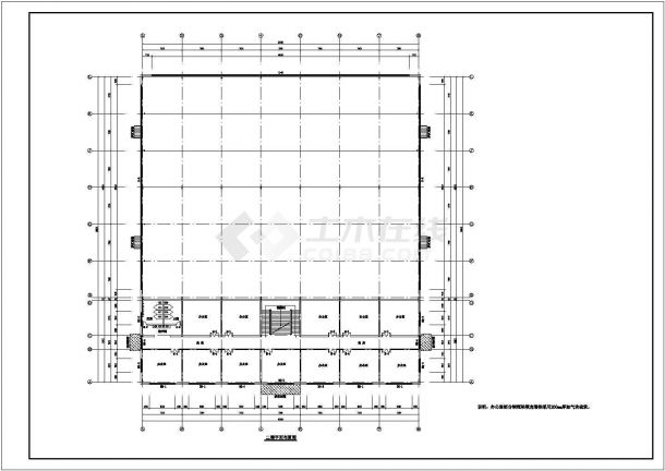 某地3层钢框架结构办公及生产用房建筑及结构施工图-图二