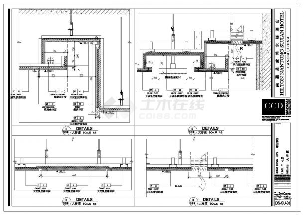 某地希尔顿酒店7层客房室内装饰施工图-图一