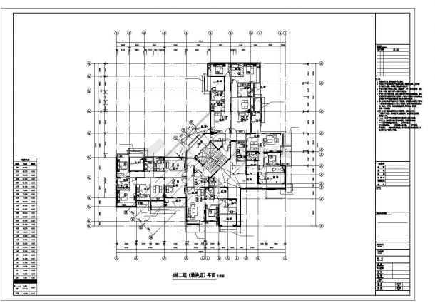 某地31层高层住宅楼建筑设计平面图-图二