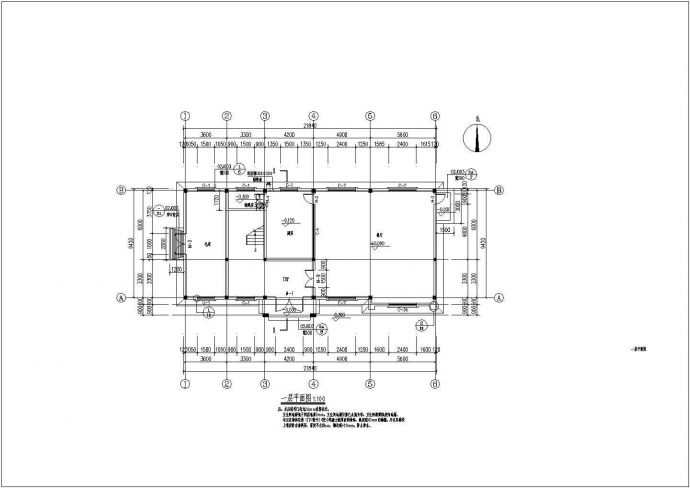某社区3层框架结构办公楼建筑施工及室内装修图_图1