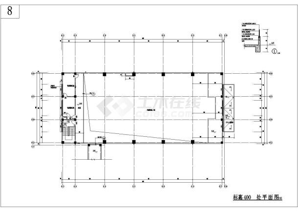 安徽省某学校风雨操场兼餐厅建筑施工图-图二