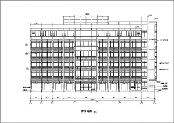 【杭州】江干区某6层框架办公楼建筑施工图-图一