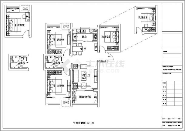 【青岛】某27层简欧家庭风格装修设计施工图-图一