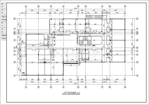 某地区2层框架结构酒店建筑方案图-图二