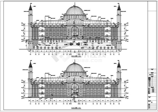 湖南省长沙民政学院体育馆建筑施工图-图一