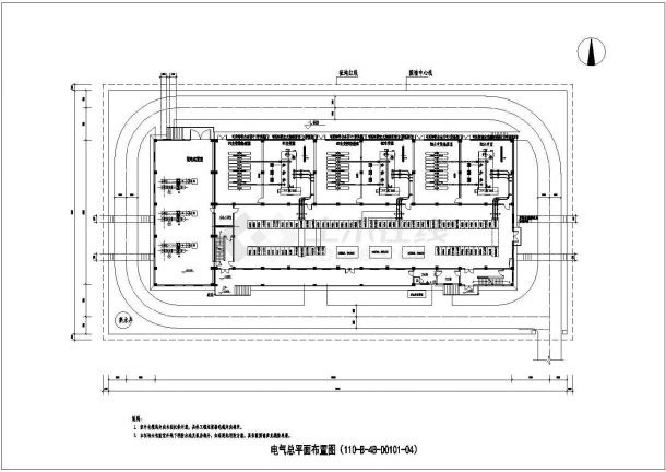 某地区的110kV变电站电气一次设计图纸-图二