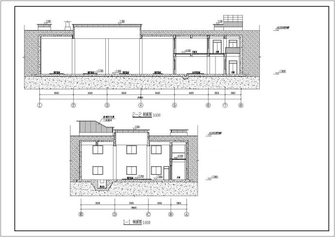 全地下室锅炉房（局部地下二层）建筑结构全套施工图_图1
