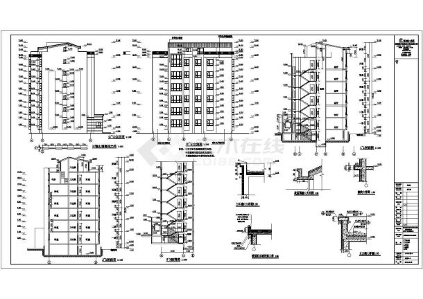 某地小区六层框架结构住宅楼建筑施工图-图二