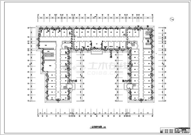 某地4层学校单管跨越式采暖系统施工图-图一