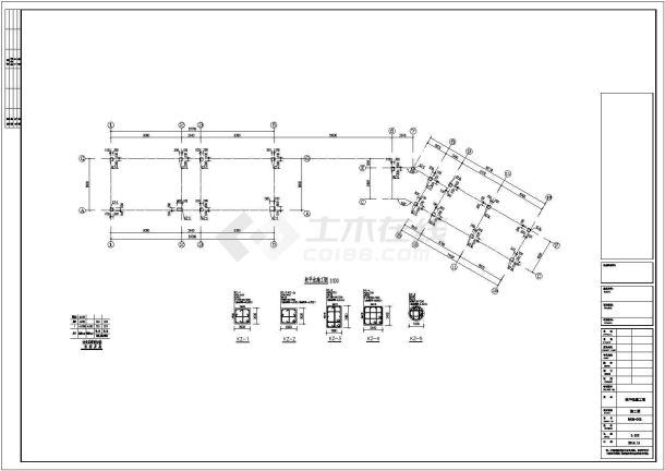 长沙雨花区一层框架结构传达室结构设计图-图二