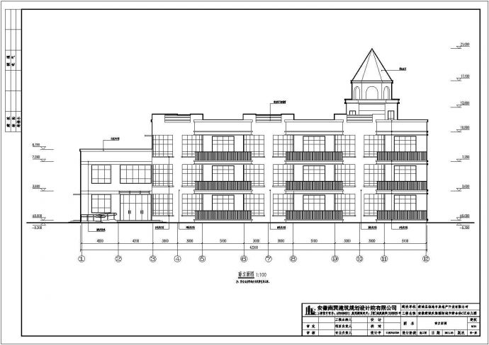 安徽某3层框架结构幼儿园建筑设计施工图_图1