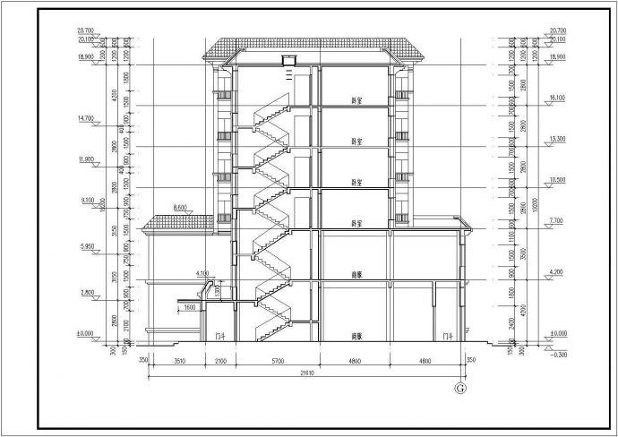 某地六层框架结构商住住宅楼建筑设计图_图1