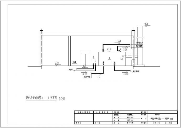 某高层办公楼三台2.8MW一台1.4MW的燃油燃气锅炉房设计图_图1