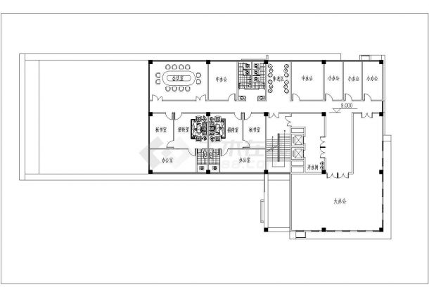 某地框架结构高层办公楼建筑方案设计-图一