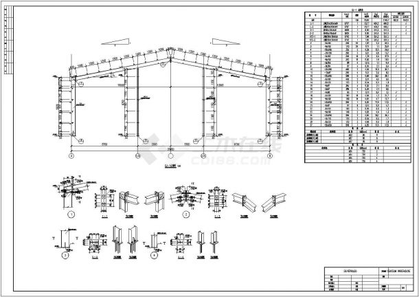 澳大利亚某仓库门式钢架结构建筑结构施工图-图一