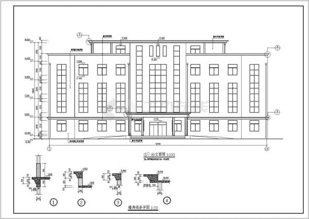 某5层办公楼建筑结构全套设计图纸-图一