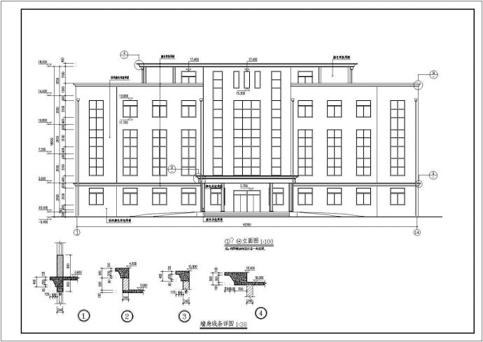 某5层办公楼建筑结构全套设计图纸_图1
