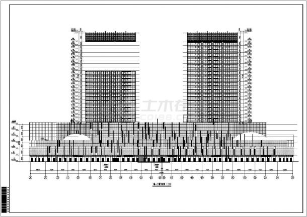 郑州市28层框架剪力墙结构商业综合楼建筑施工图-图二