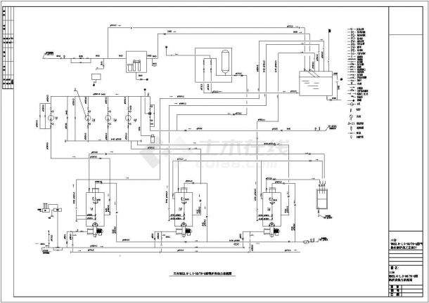 三台WNS2．8--1.0--95／70--Q燃气热水锅炉房工艺设计图-图二