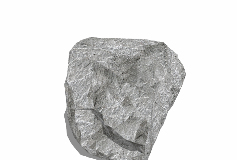 灰色白线条假山置石su模型-图二