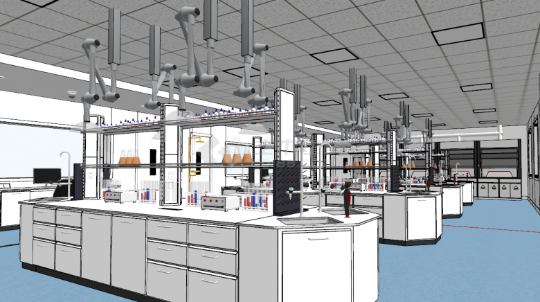 化学实验室教室su模型-图二