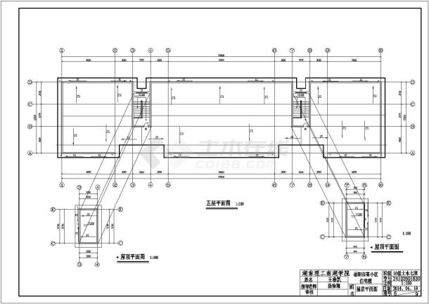 某小区五层框架结构住宅楼建筑方案设计图-图二