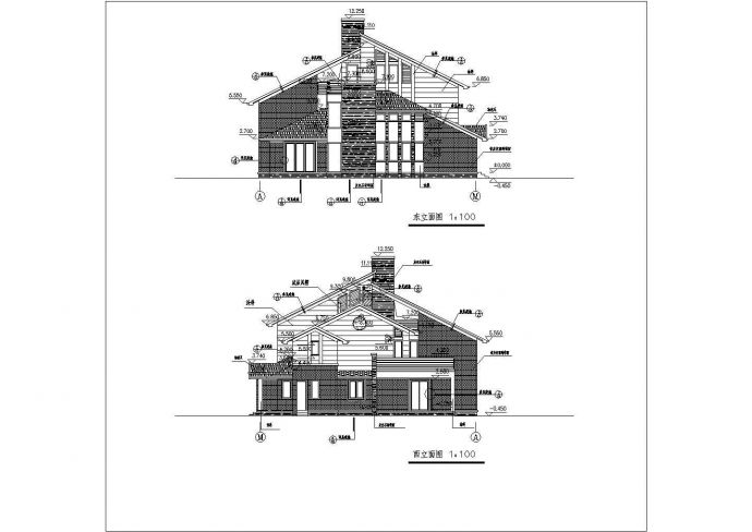 某三层砖混结构小别墅建筑方案设计_图1