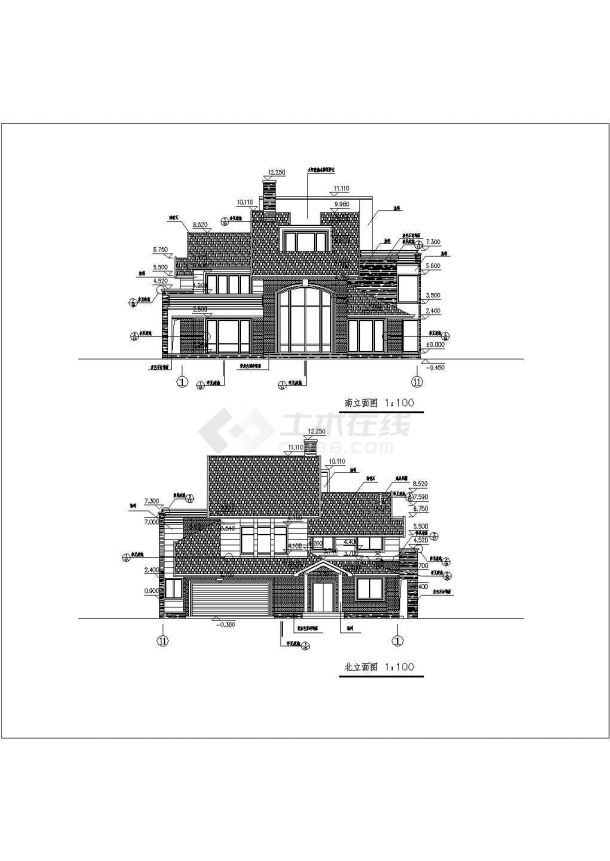 某三层砖混结构小别墅建筑方案设计-图二
