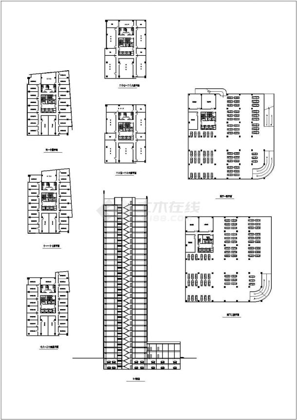 某地区28层框架综合办公楼建筑设计施工图-图二