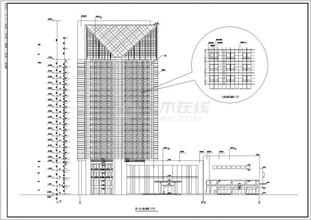 某二十一层框剪结构国际大酒店及国际商贸中心建筑设计施工图-图一