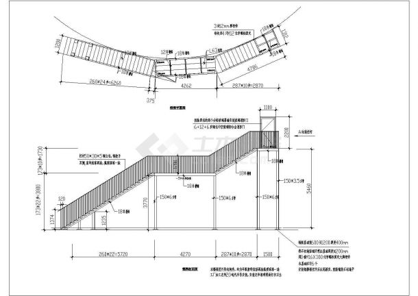 某地区钢结构消防楼梯CAD图纸实例-图一