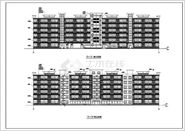 6层框架结构标准型宿舍楼建筑施工图-图一