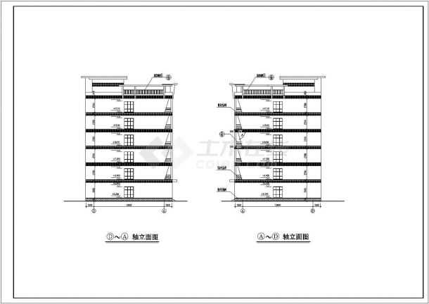 6层框架结构标准型宿舍楼建筑施工图-图二